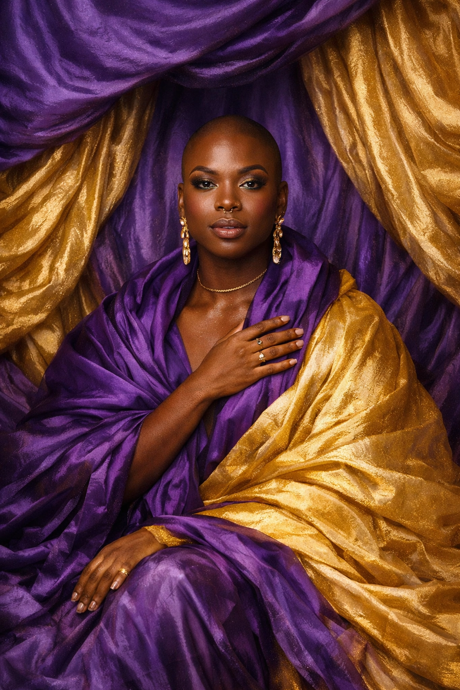 Black queer individual in a creative studio setting, representing healing and diverse LGBTQ+ body positivity.