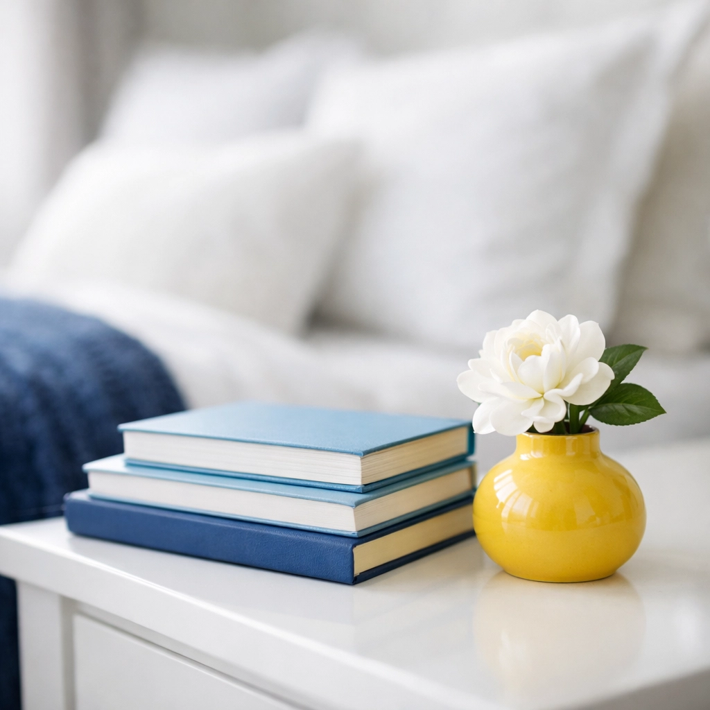 Dust-free bedroom nightstand in a Nashua home illustrating the detail of The Cleaning Ninjas Inc deep cleaning.