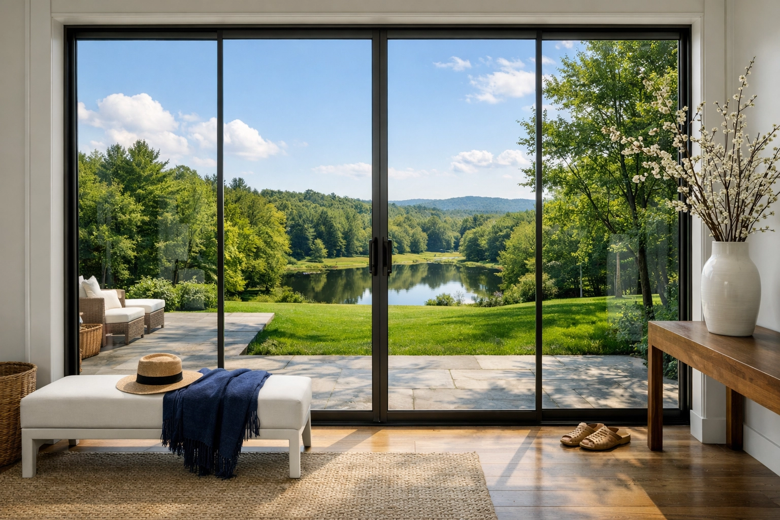 Spotless interior entryway illustrating the results of elite residential cleaning in Massachusetts for Dover homes.