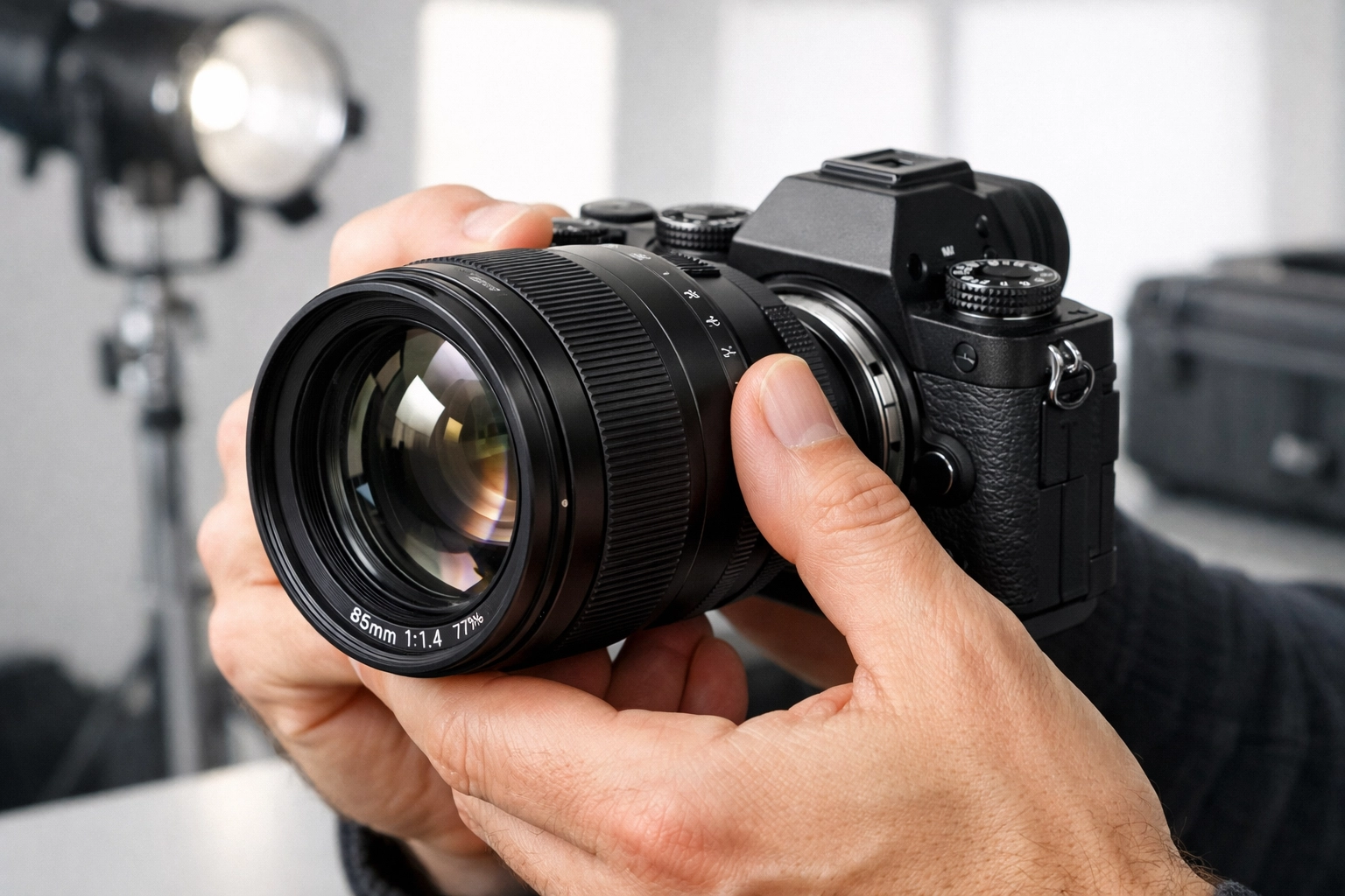 Expert commercial photographer miami preparing high-end camera lenses for a professional corporate event photography shoot.