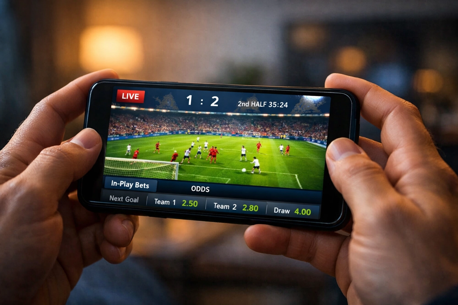 Live-Wetten auf Smartphone: Fußballspiel-Streaming in Sportwetten-App