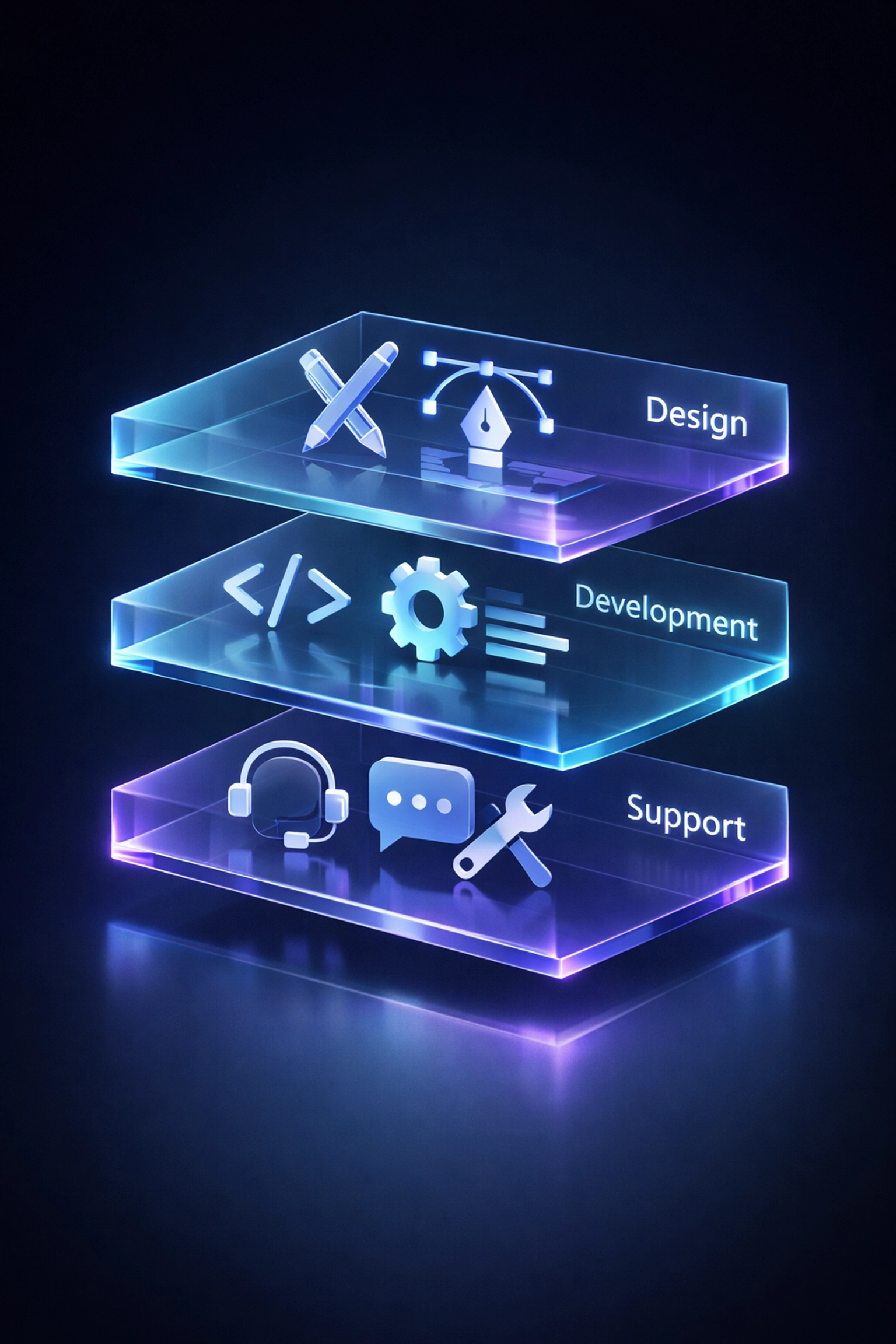 Transparent web design pricing structure showing service layers and development costs