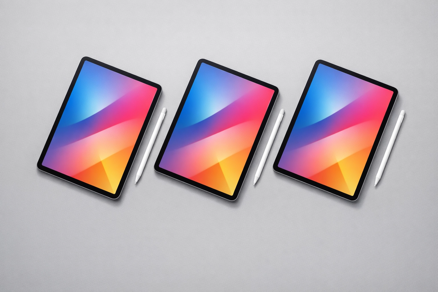 Three tablets in a row illustrating a standardized tax preparation production line and ERO workflow.