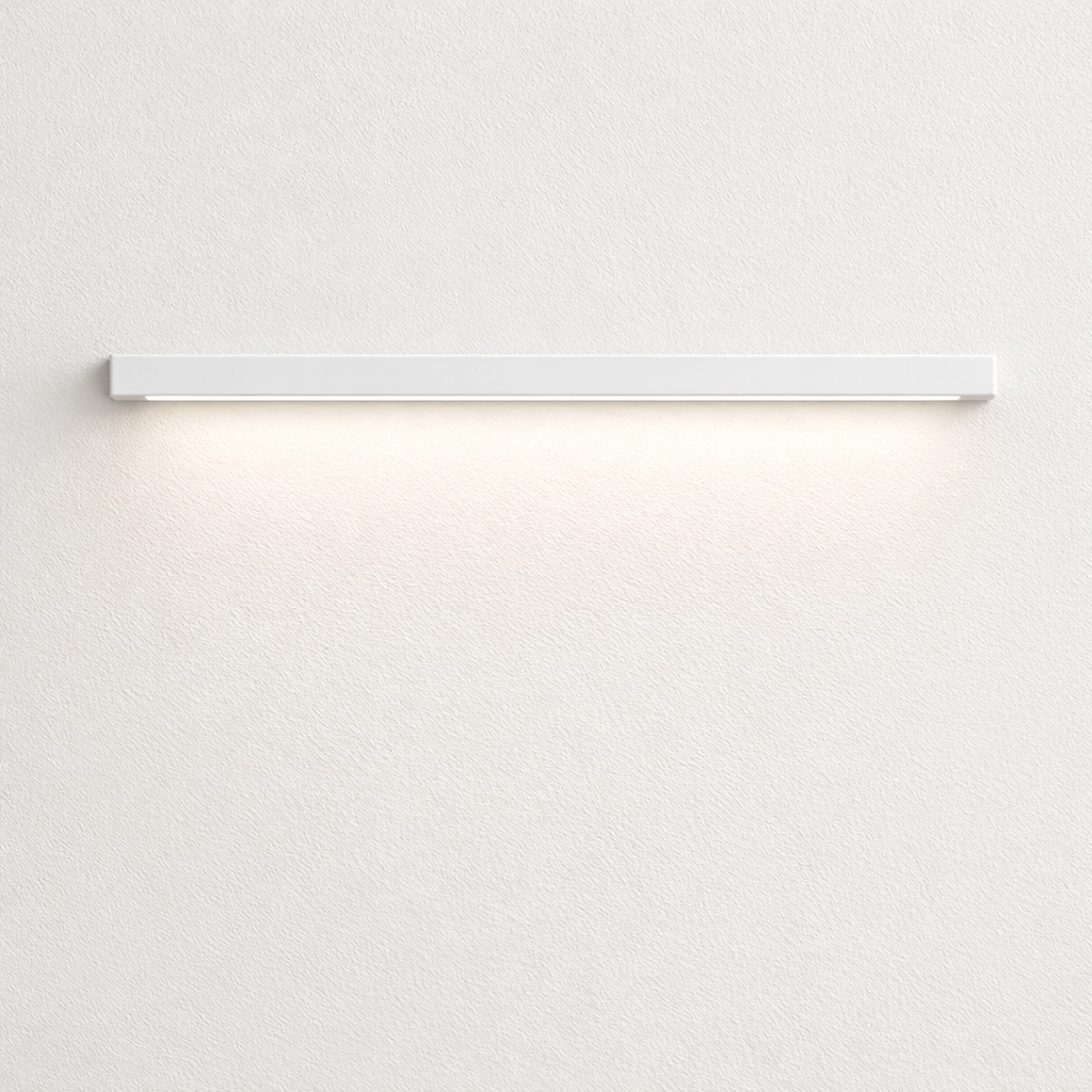 Sleek white architectural lighting fixture providing minimalist outdoor wall lighting for modern Australian buildings.