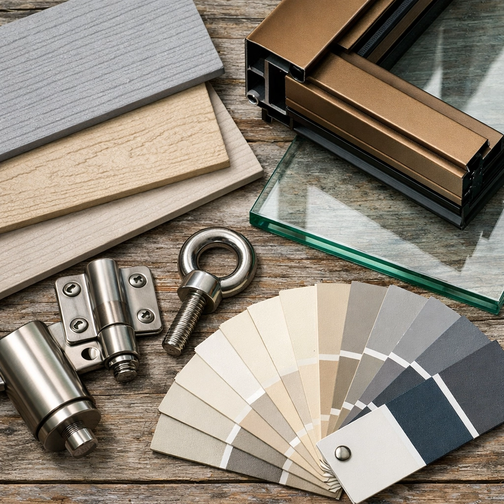 Coastal building materials including fiber cement siding and corrosion-resistant finishes