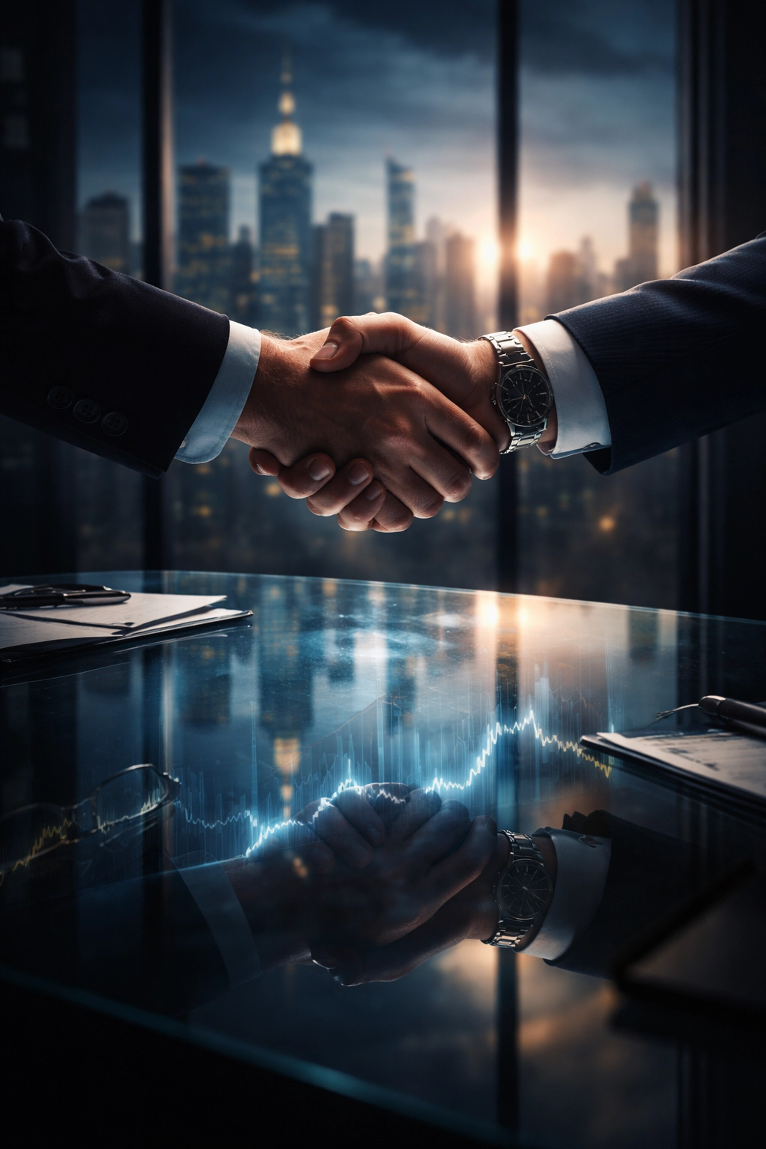 Professional handshake symbolizing trusted partnerships in accredited investment management