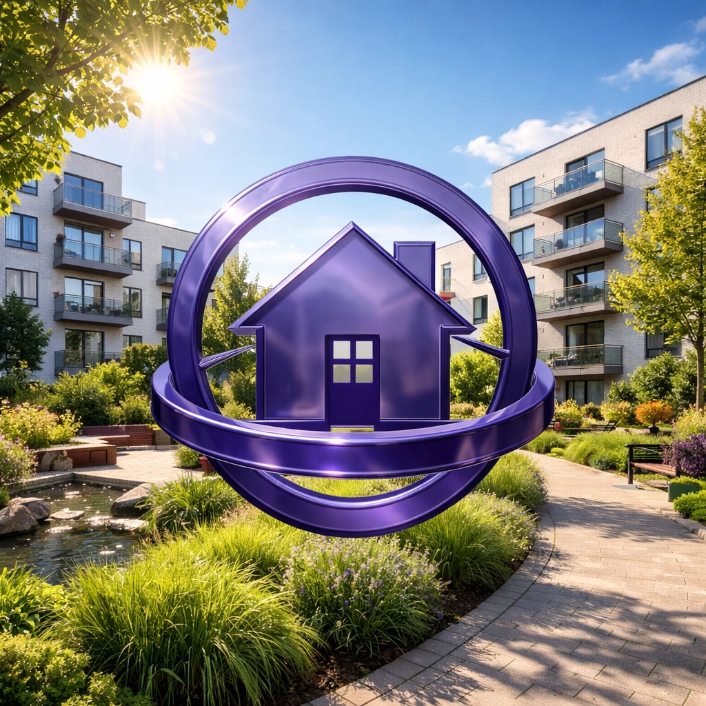 Sunlit residential courtyard in Essex managed by a professional block management company.