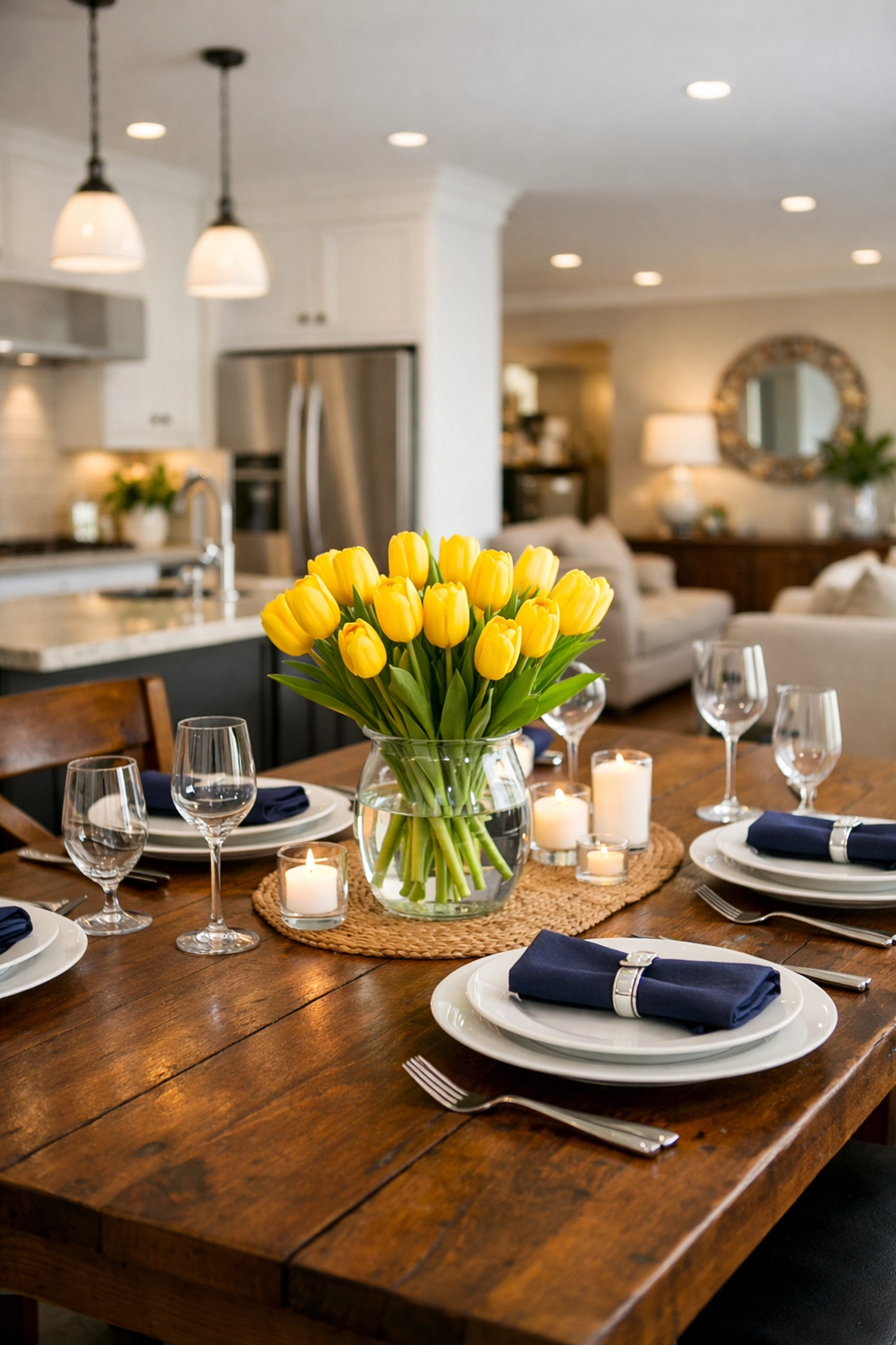 Guest-ready dining area in Fitchburg prepared for visitors with weekly house cleaning services.