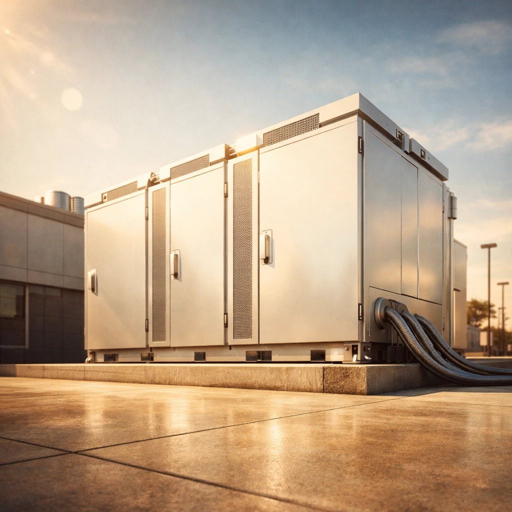 Commercial solar battery backup system for San Diego industrial energy management.