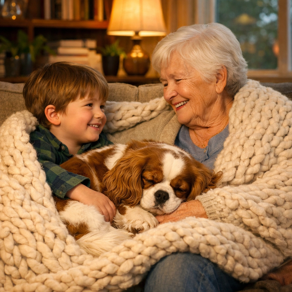 Health-Tested Cavalier King Charles Spaniels Portland OR providing comfort to a multi-generational family.