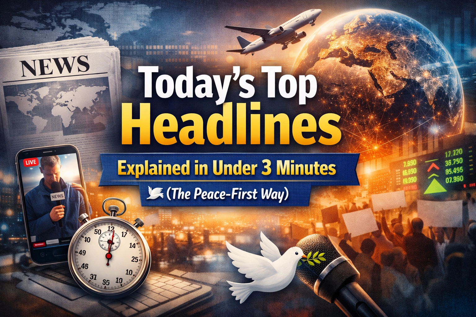 [HERO] Today’s Top Headlines Explained in Under 3 Minutes (The Peace-First Way)