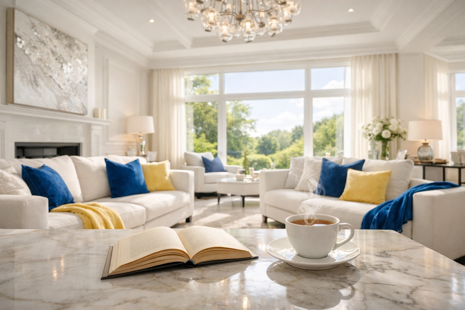Clean, sun-drenched Bolton living room representing reclaimed weekend time from house cleaning.