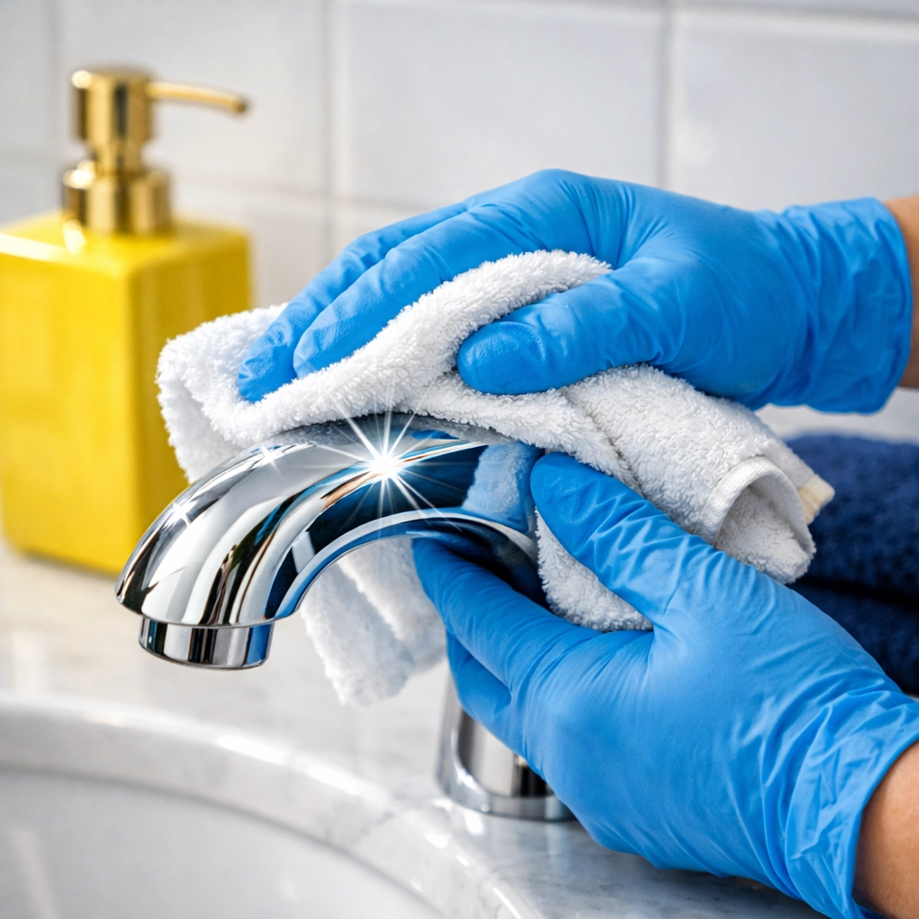 Professional cleaner using sustainable tools for eco-friendly house cleaning in Lexington.