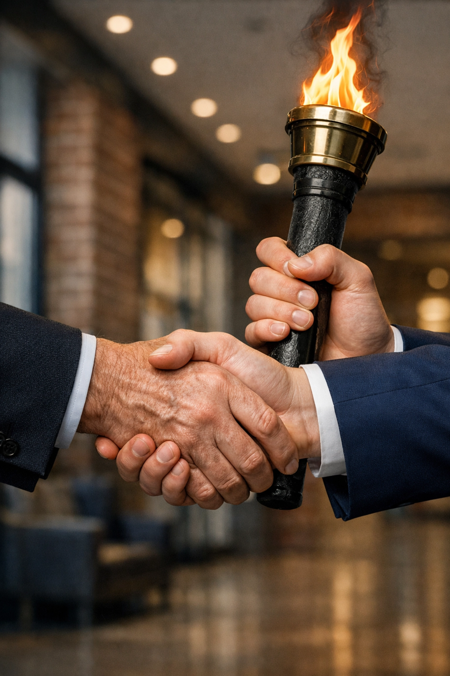 Handshake symbolizing the successful transition of leadership after exit planning in Mississippi.