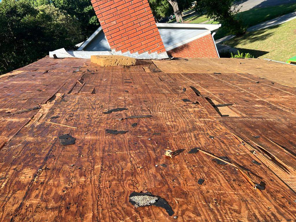 Exposed Roof Decking with Water Damage