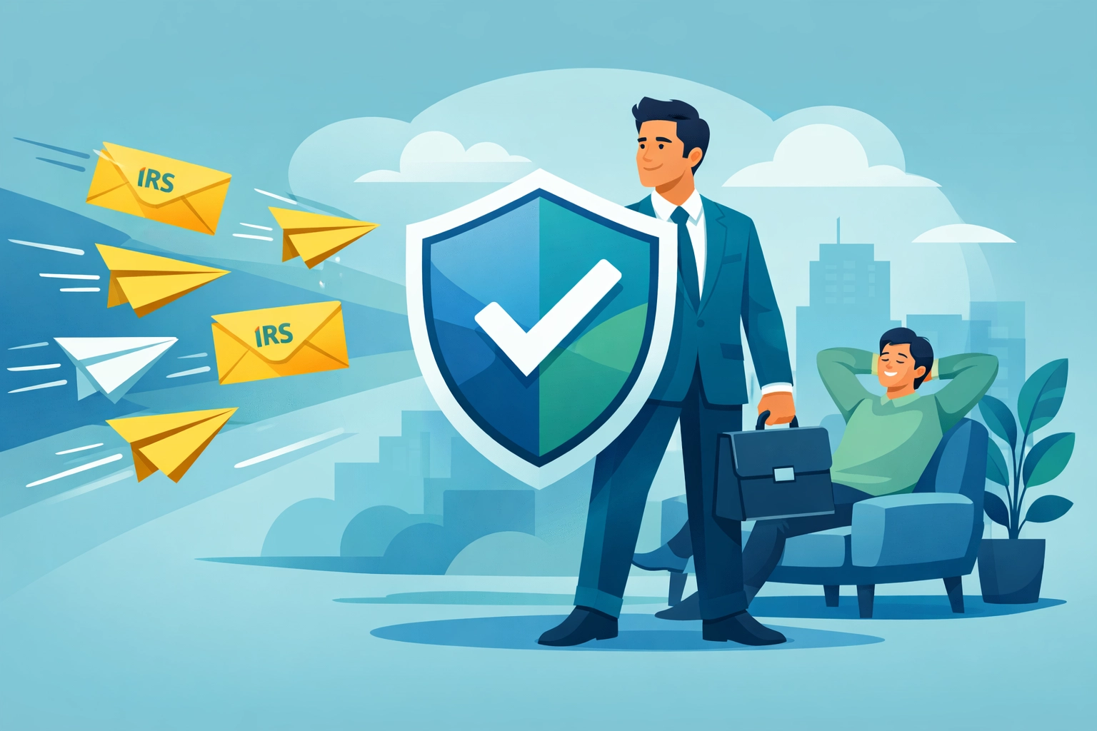 Tax professional protecting client from IRS correspondence and compliance issues