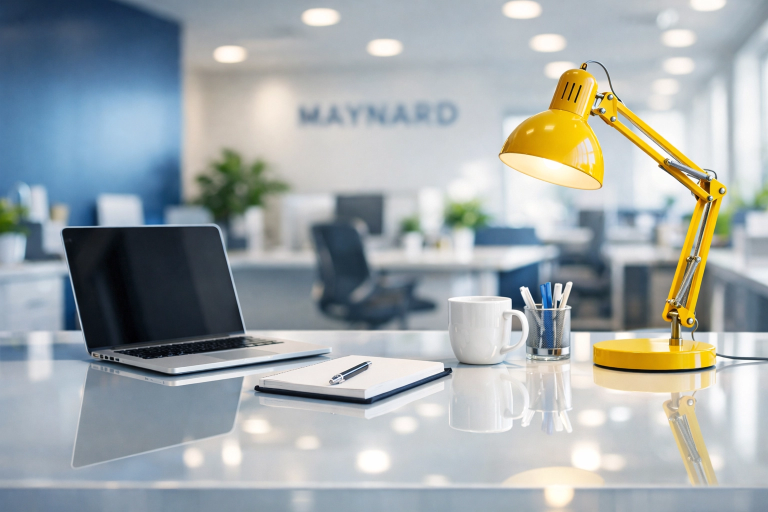 A spotless, healthy office workstation in Maynard following professional commercial cleaning services.