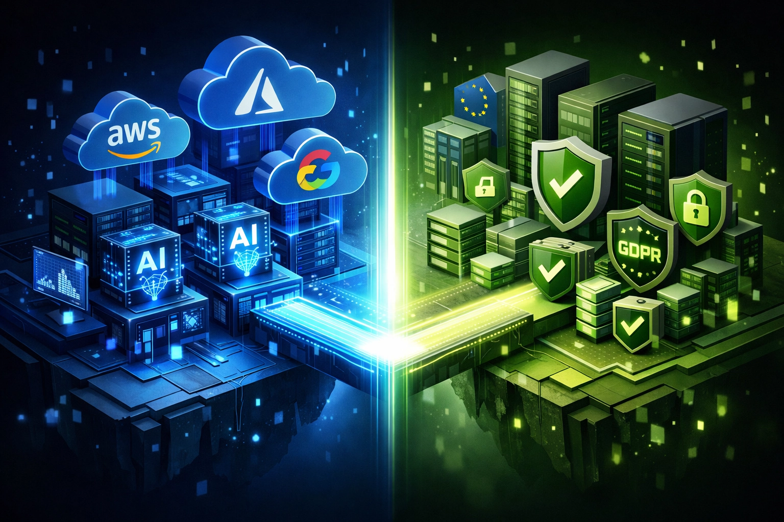 US and EU ServiceNow implementation comparison showing cloud infrastructure and compliance frameworks