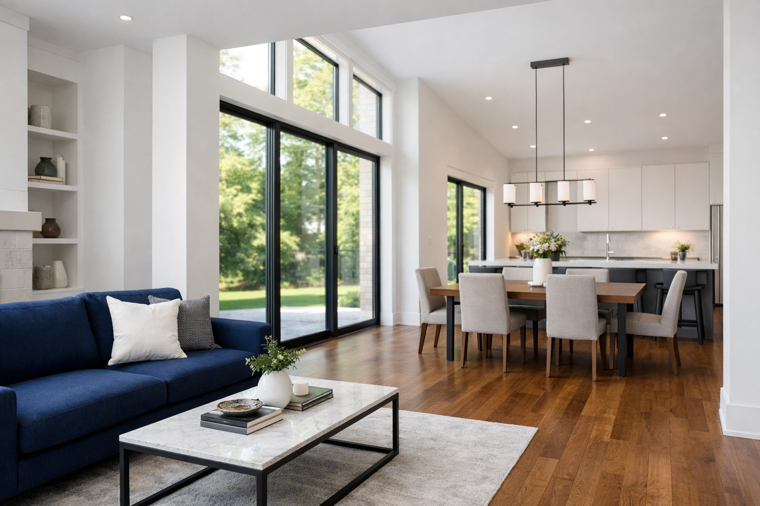 Sunlit modern interior of a renovated detached home in Scarborough offering high-quality living.