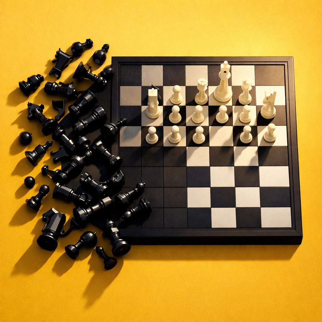 Chess board showing strategic podcast planning versus chaotic approach without strategy