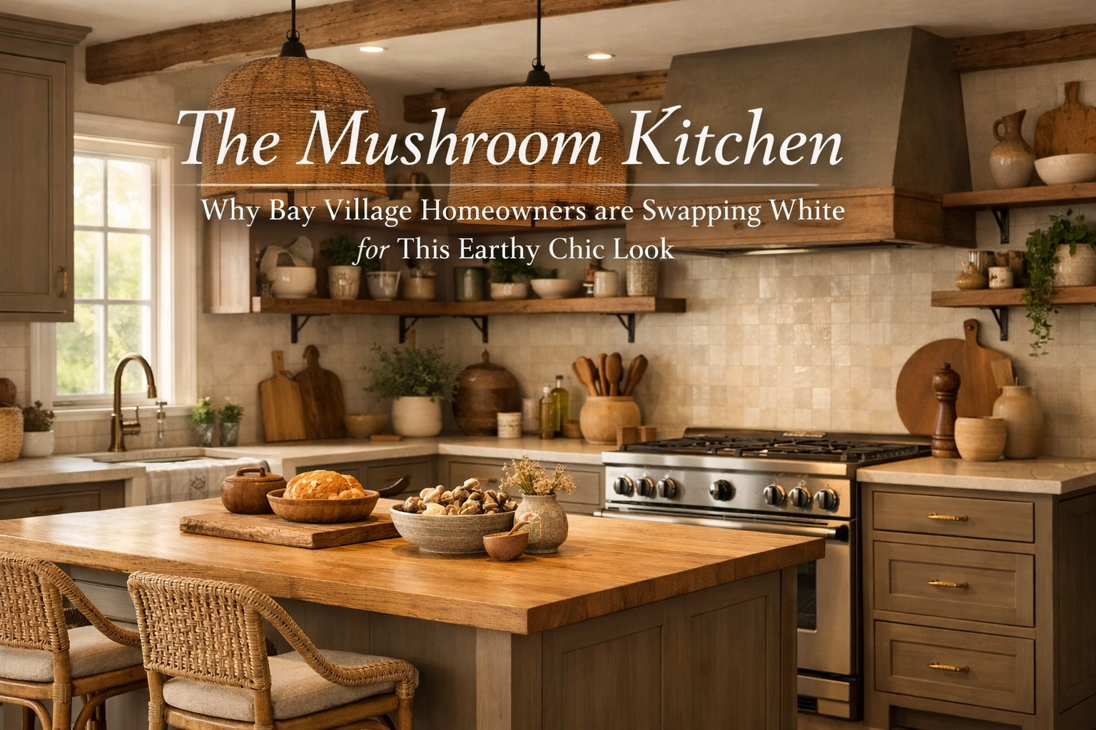 [HERO] The Mushroom Kitchen: Why Bay Village Homeowners are Swapping White for This Earthy Chic Look