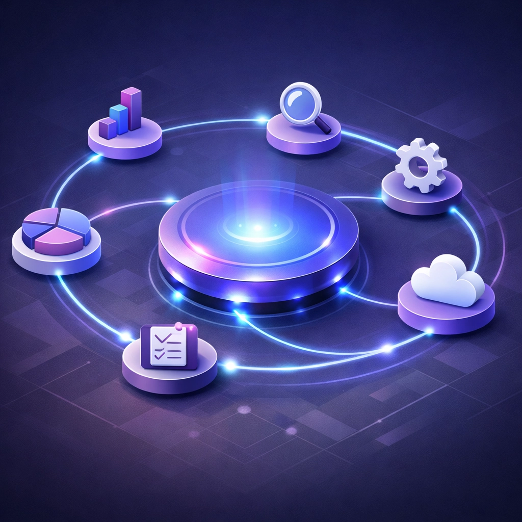 Centralized Smart AI Board hub connecting multiple business tools into one unified platform