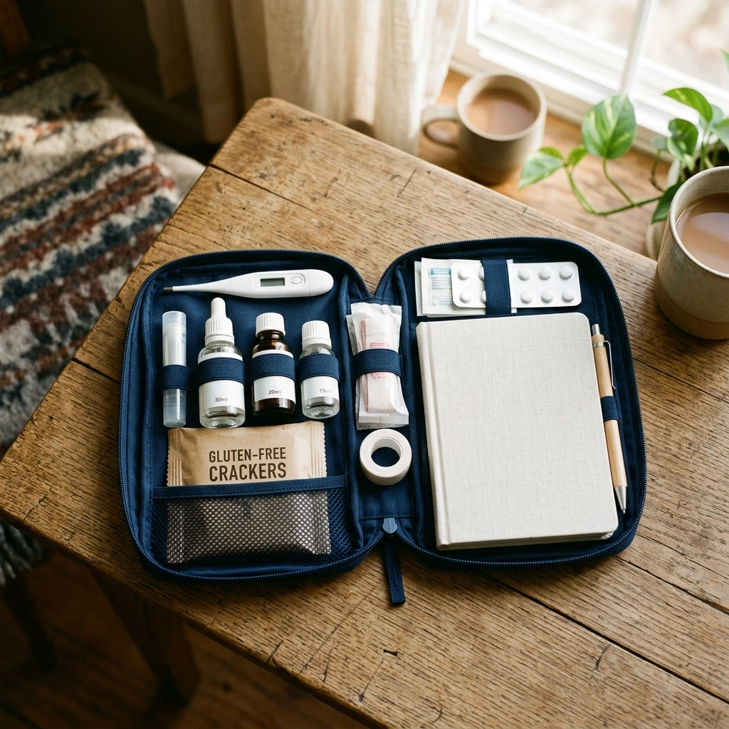An organized travel medical kit
