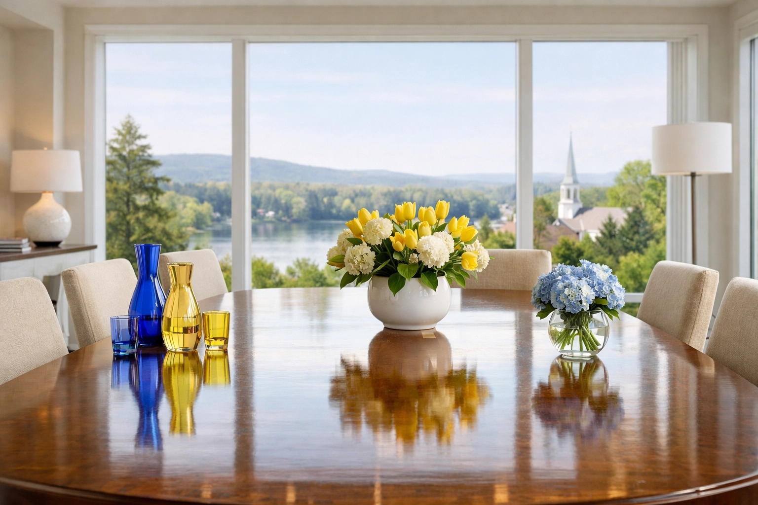 A pristine and well-maintained dining room in Harvard MA following a professional home cleaning.
