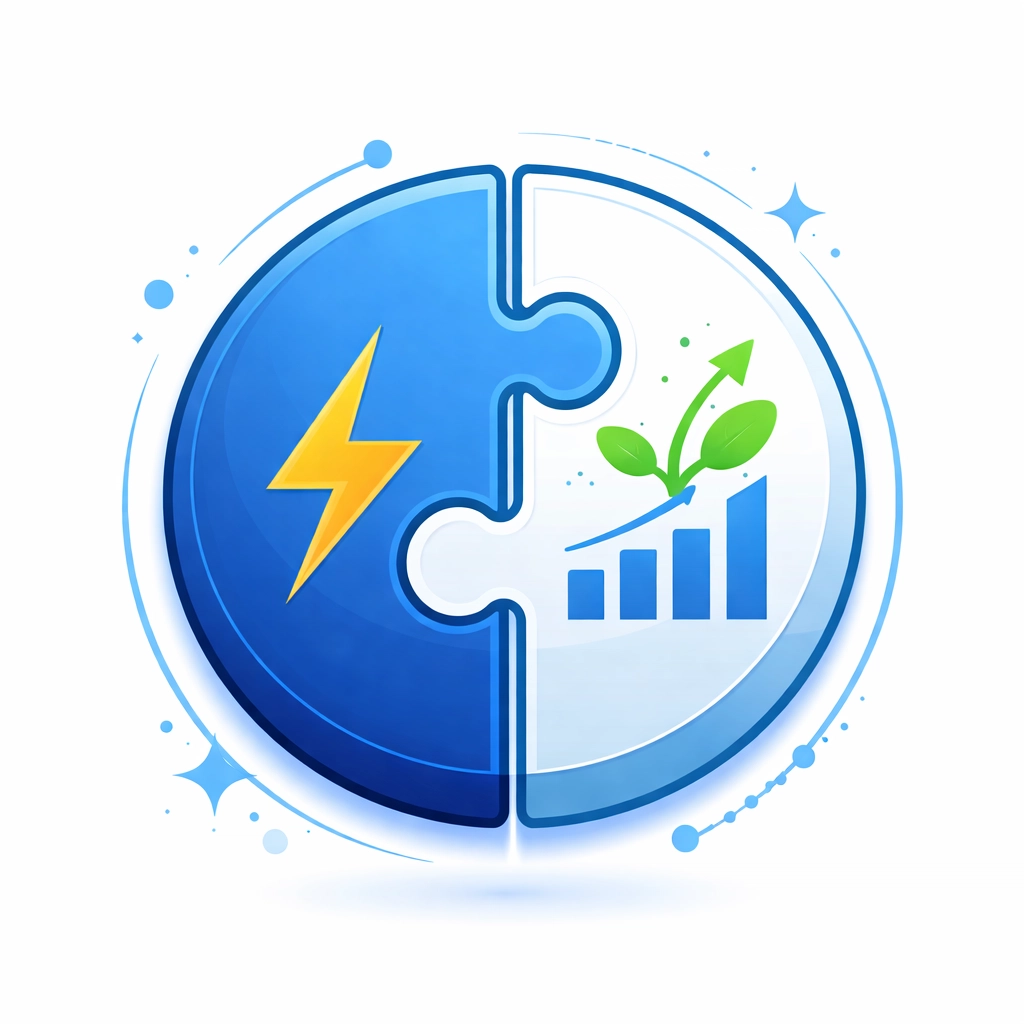 Puzzle pieces connecting to represent strategic combination of Google Ads and SEO for digital marketing