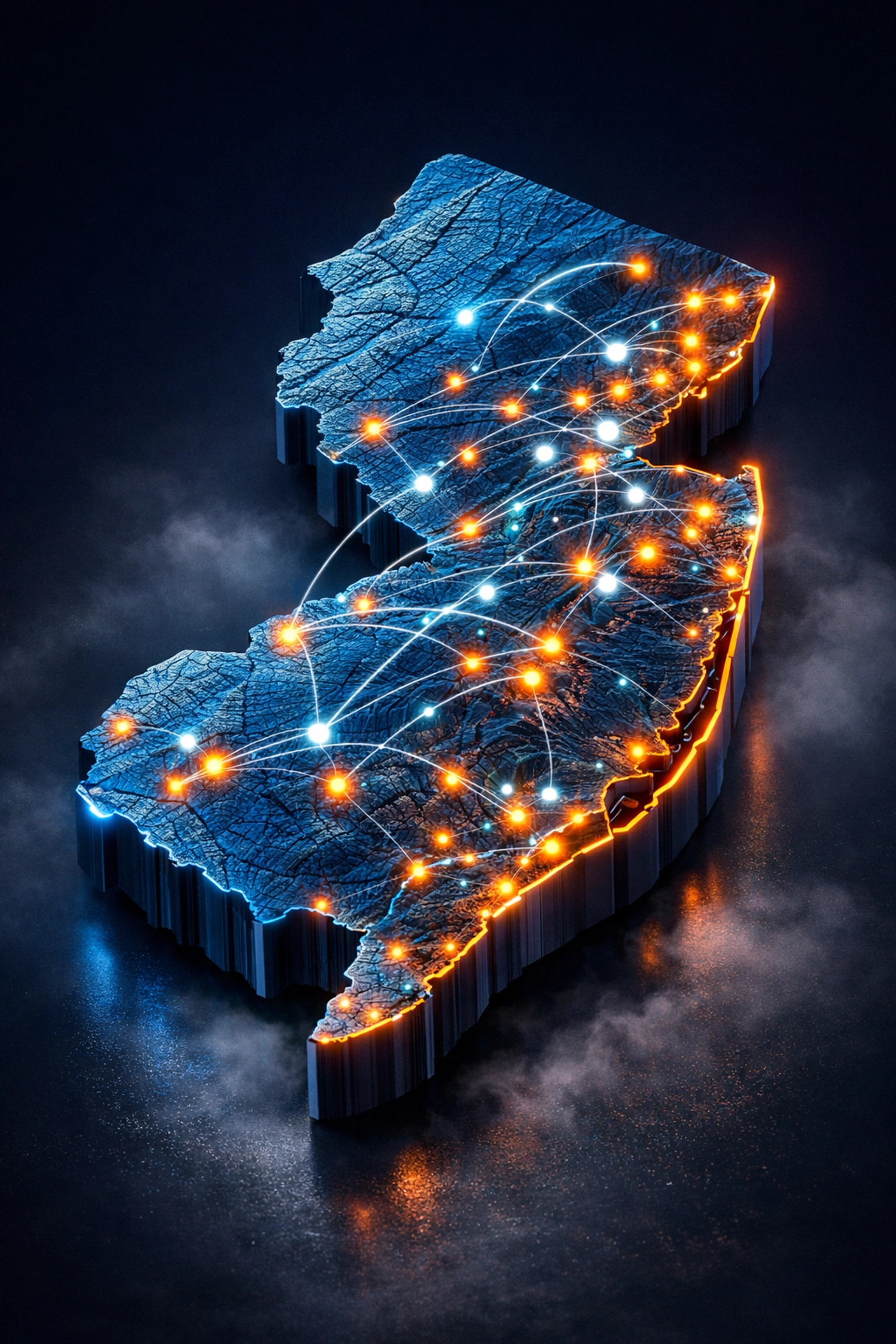 New Jersey youth football programs map showing statewide talent pipeline for 2030 prospects