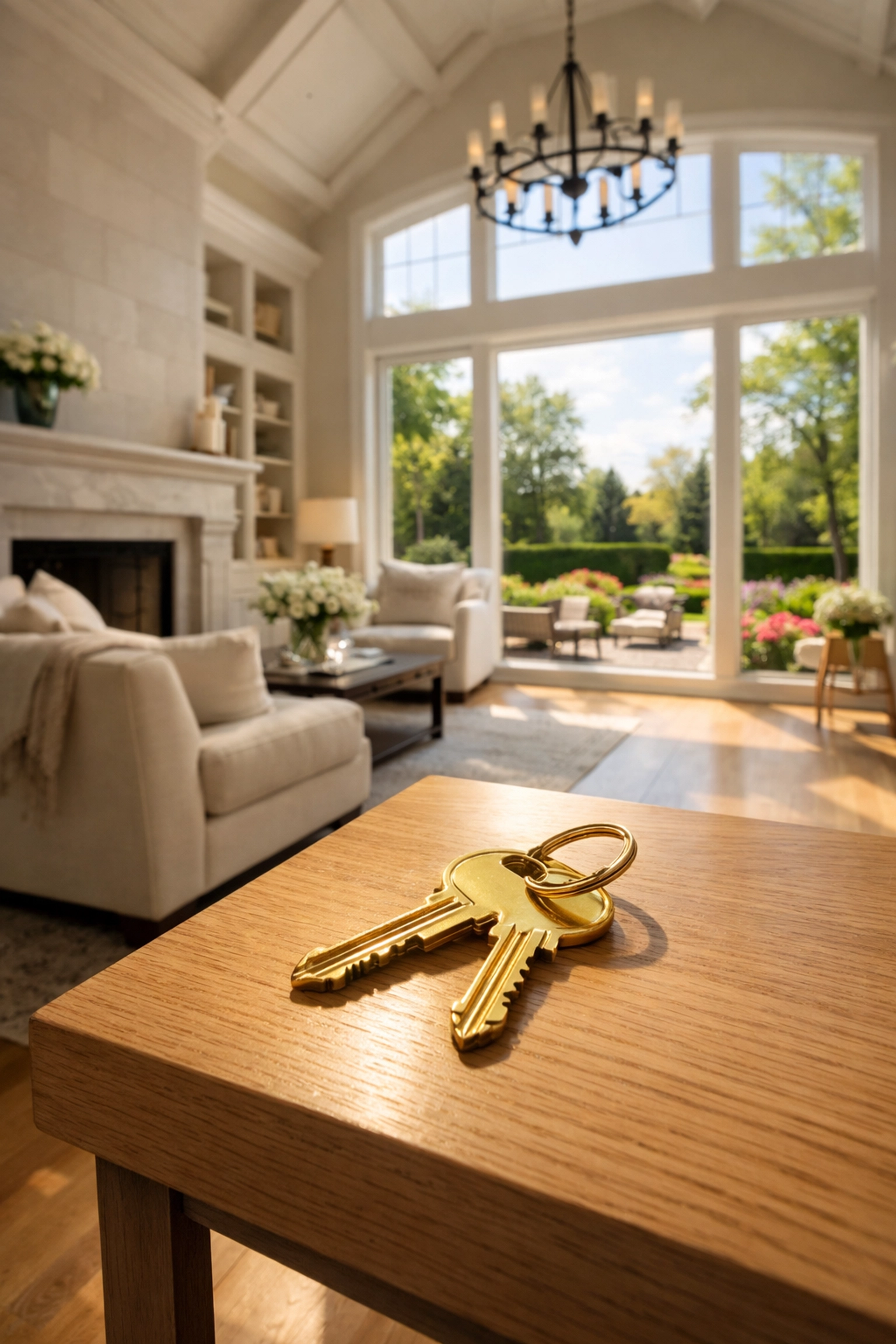 House keys in a luxury Northville real estate interior, perfect for homeowners ready to sell in Novi MI.