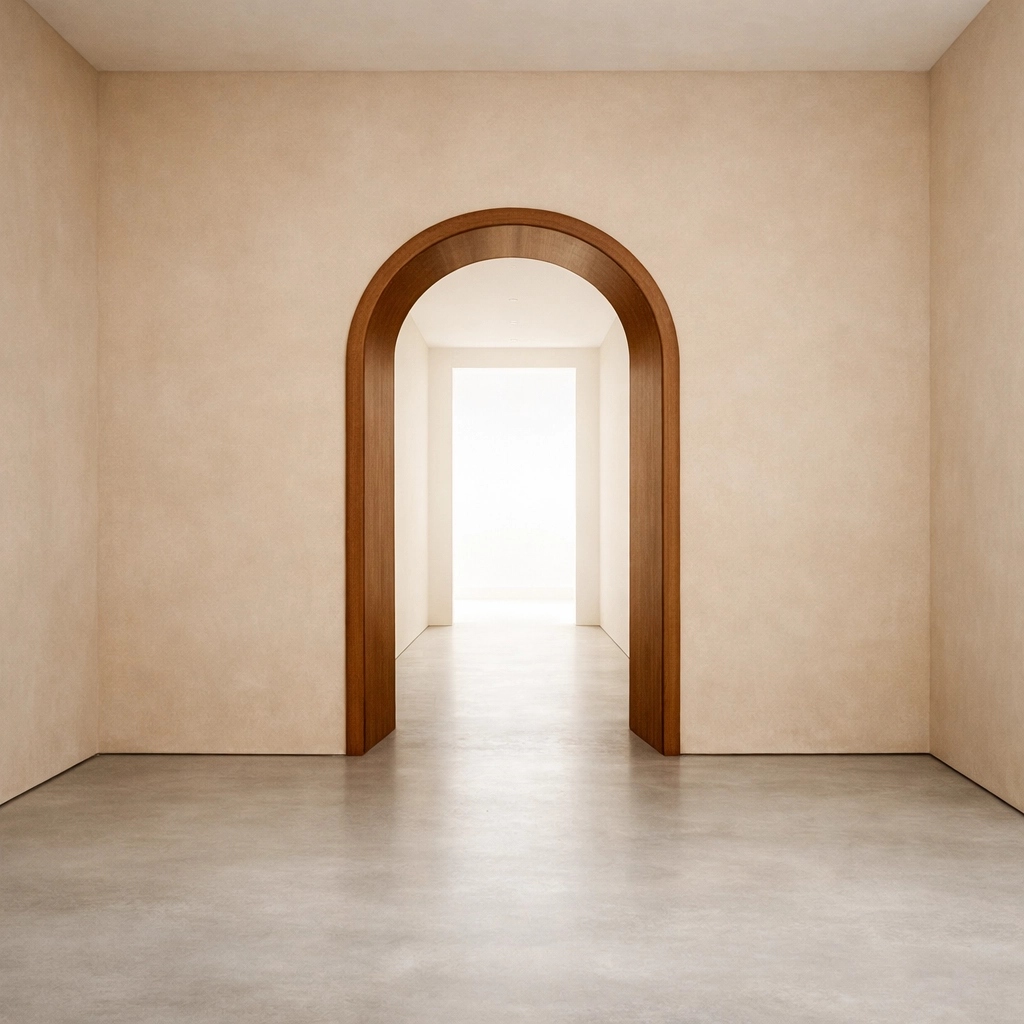 A minimalist archway representing clear navigation and focused calls to action in web design.