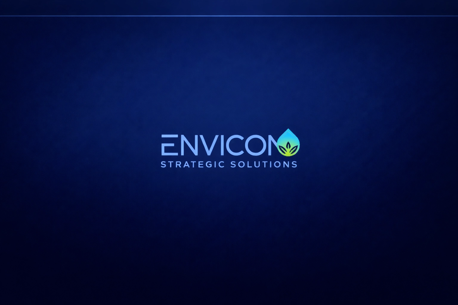 Envicon Strategic Solutions footer logo on blue background
