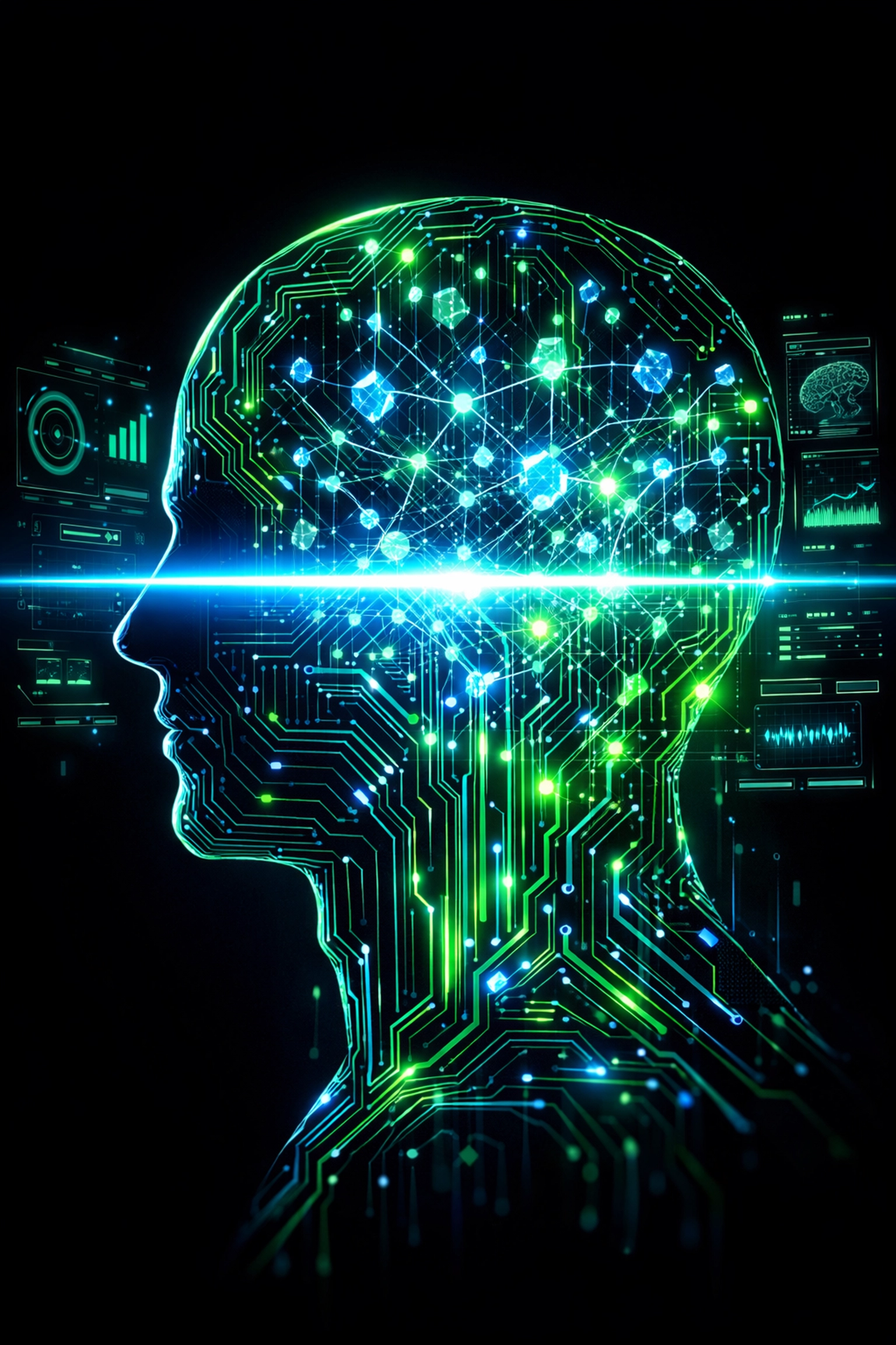 AI assessments scanning a digital profile to measure a candidate's readiness score for hiring.