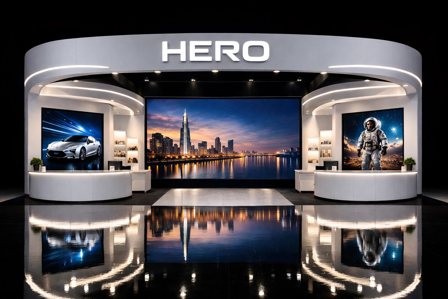 Expert trade show photographer Miami capturing a luxury exhibition booth with clean brand photography.