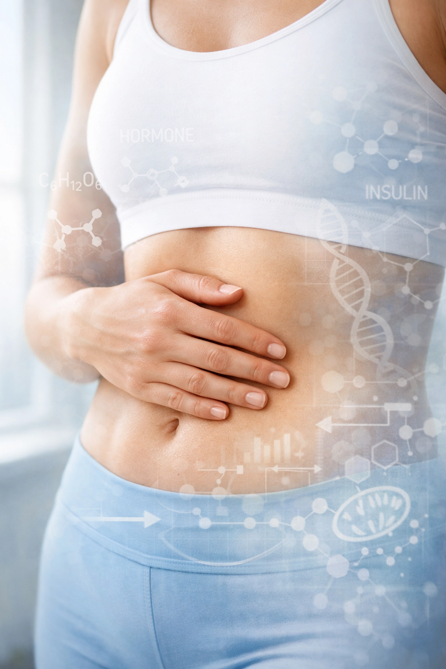 Biological factors affecting weight loss including hormones and metabolism illustration