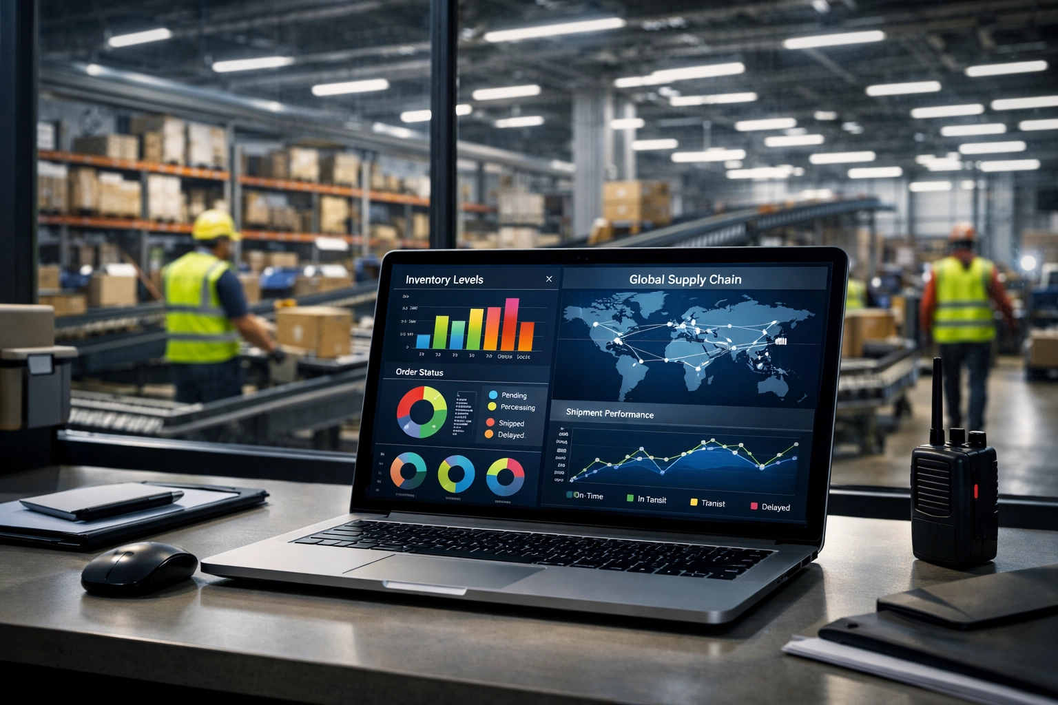Real-time data dashboard for integrated ecommerce fulfillment solutions and logistics management.