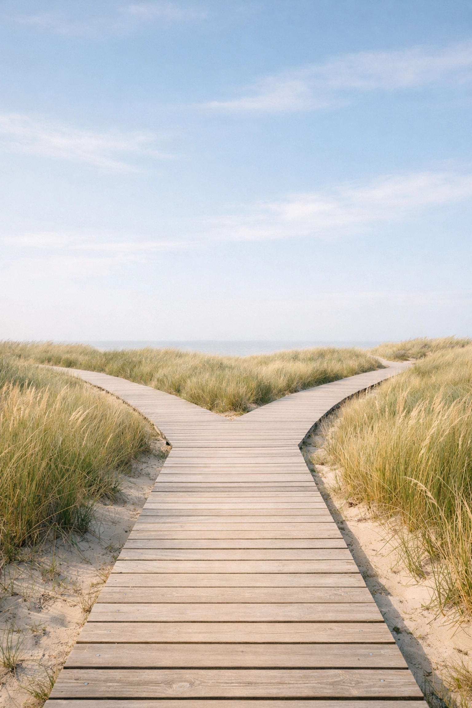 A peaceful path splitting in two, symbolizing the choice between a chemo port vs PICC line.