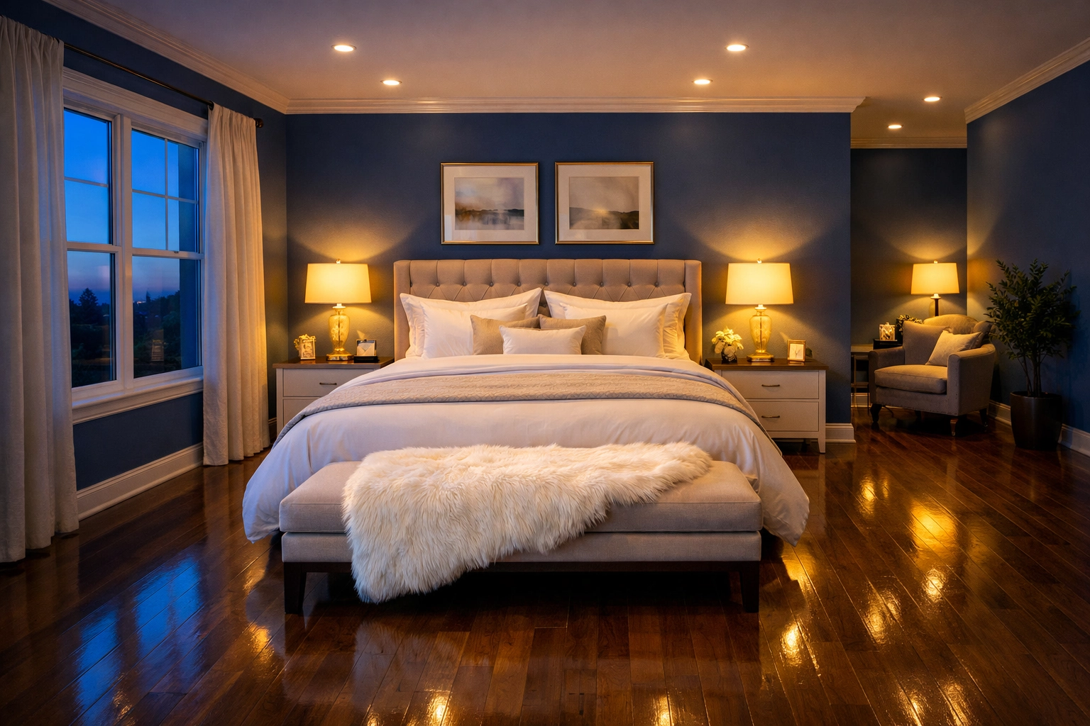 A perfectly organized and clutter-free Natick bedroom sanctuary designed for optimal sleep and relaxation.