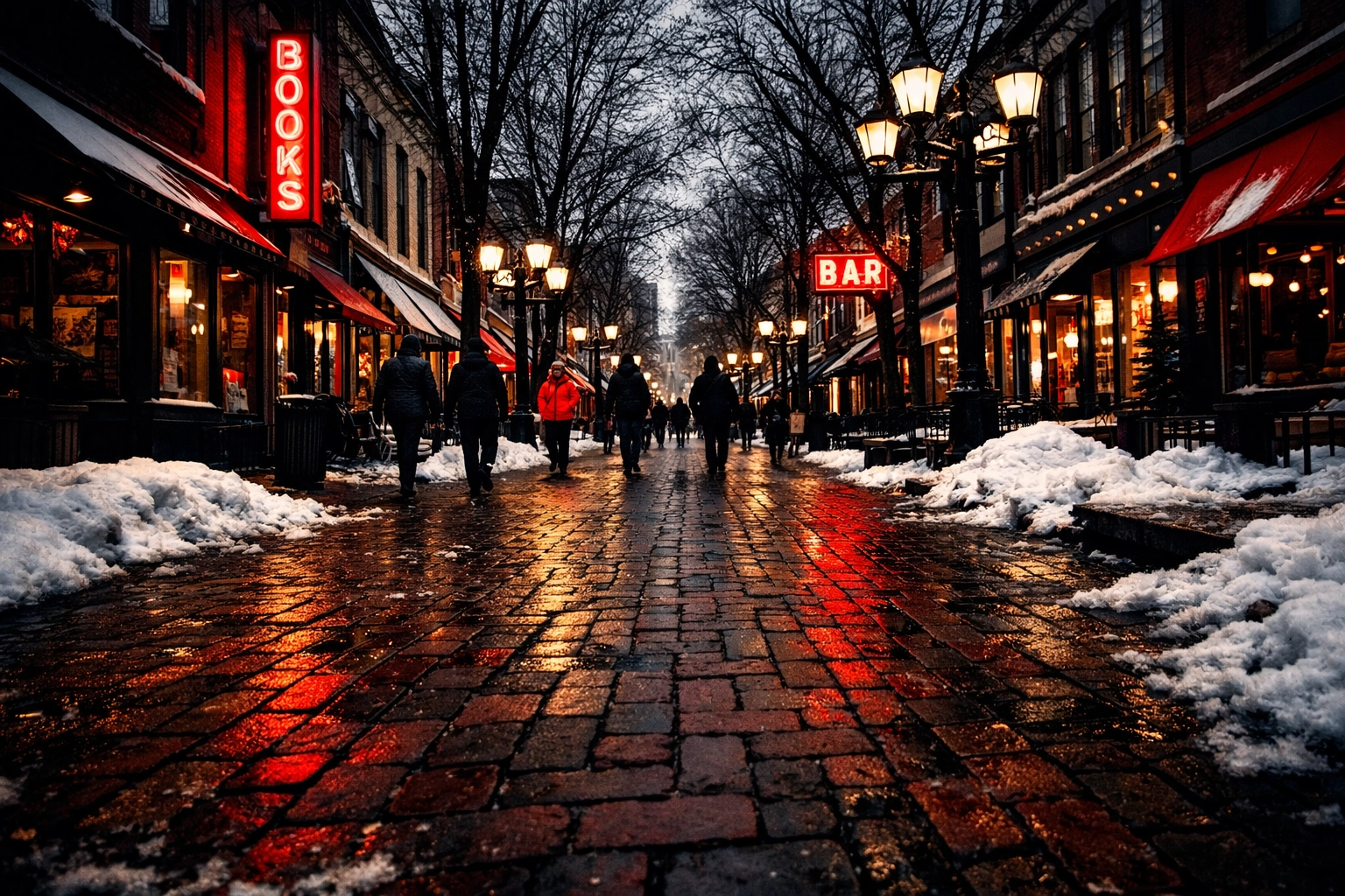 Scarth Street Mall pedestrian zone in downtown Regina with shoppers and storefronts
