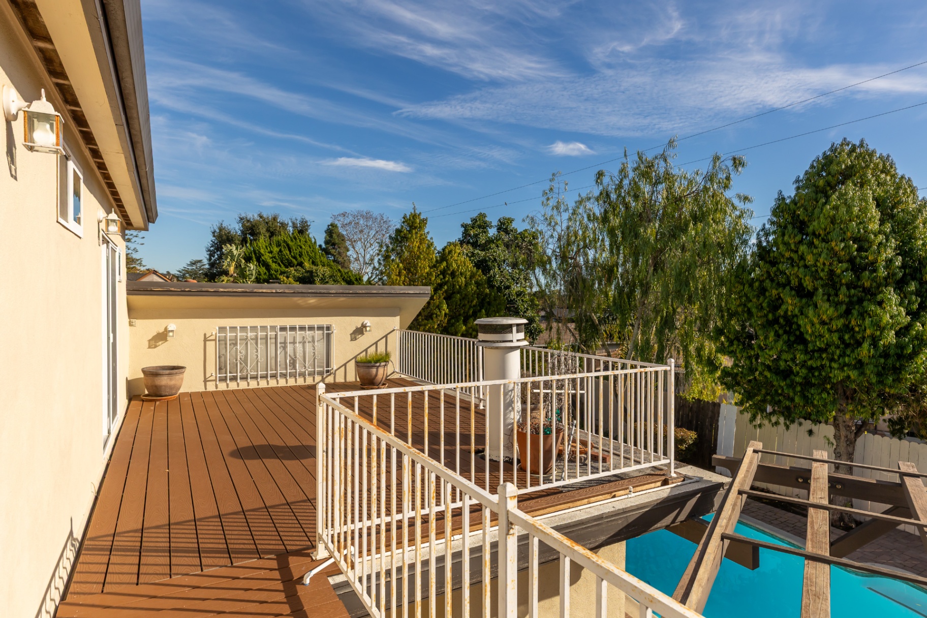 Second-story Trex deck with sunset views