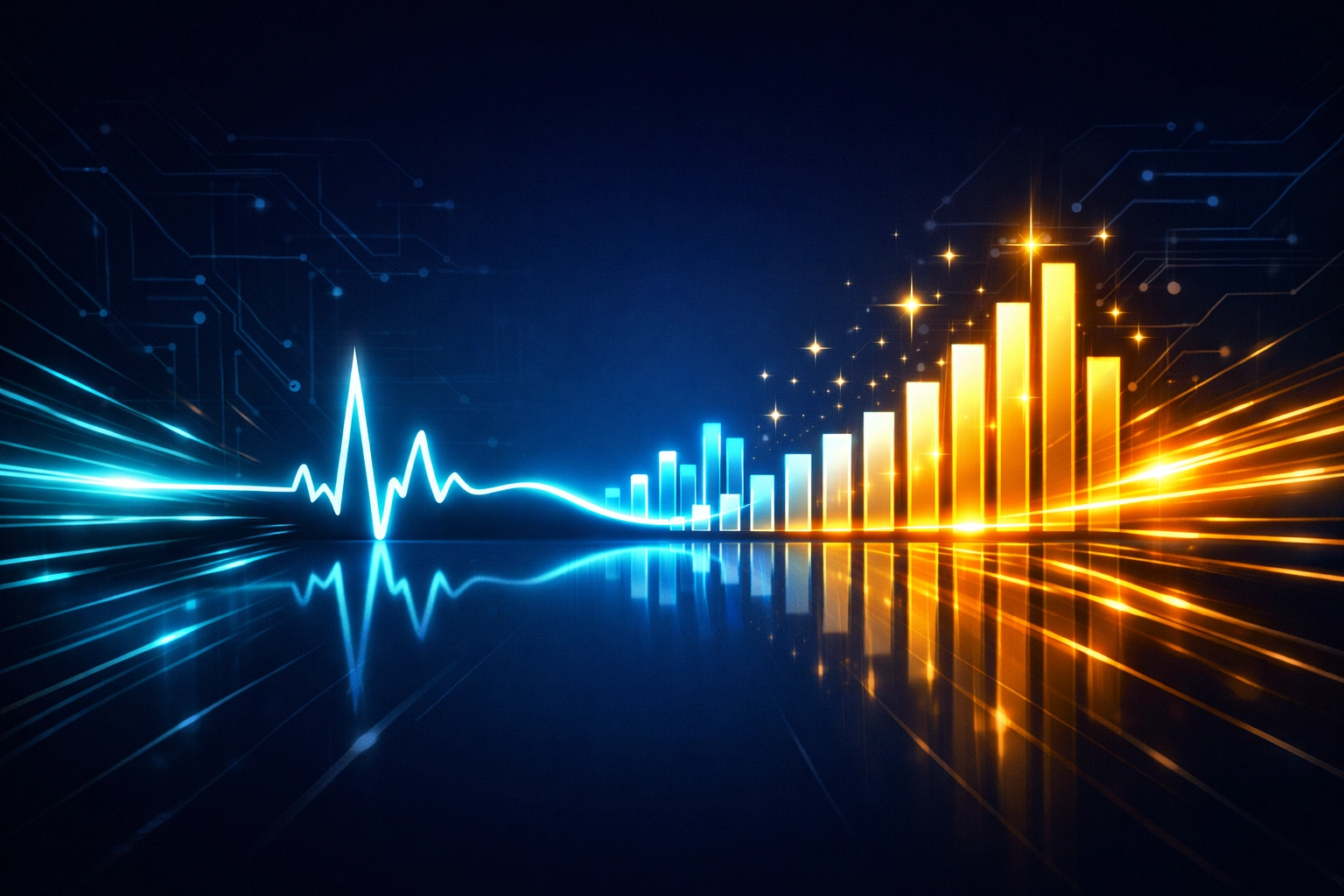 Digital heartbeat monitor showing consistent review velocity and local SEO growth signals.