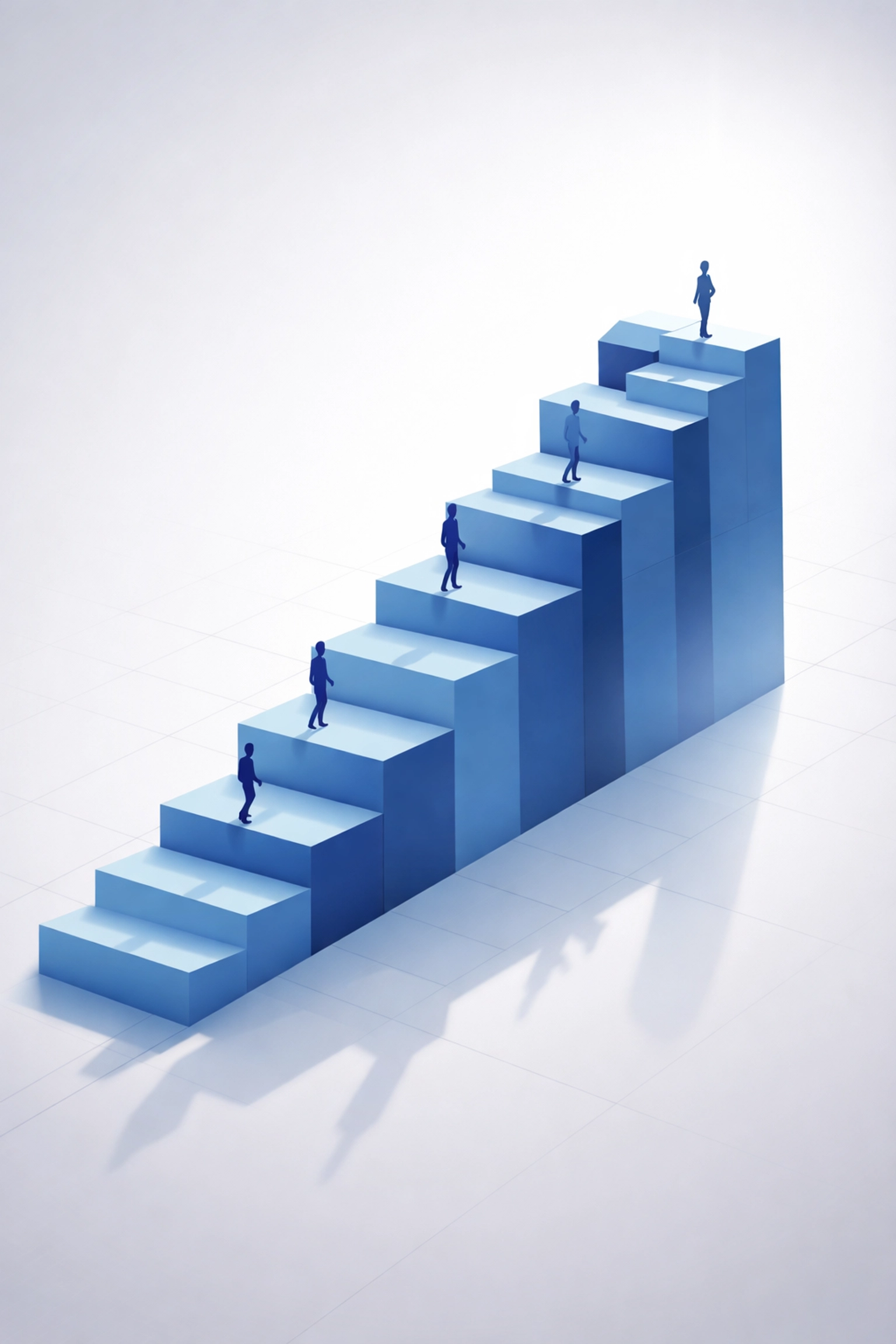 Staircase graphic symbolizing structured leadership development and talent pipeline growth
