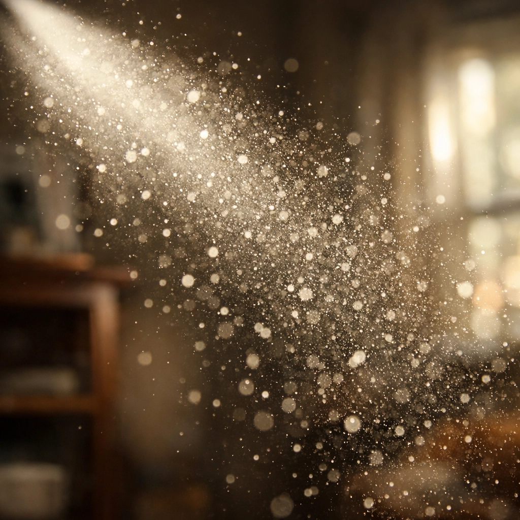 Mold spores floating in indoor air that can weaken immune system function