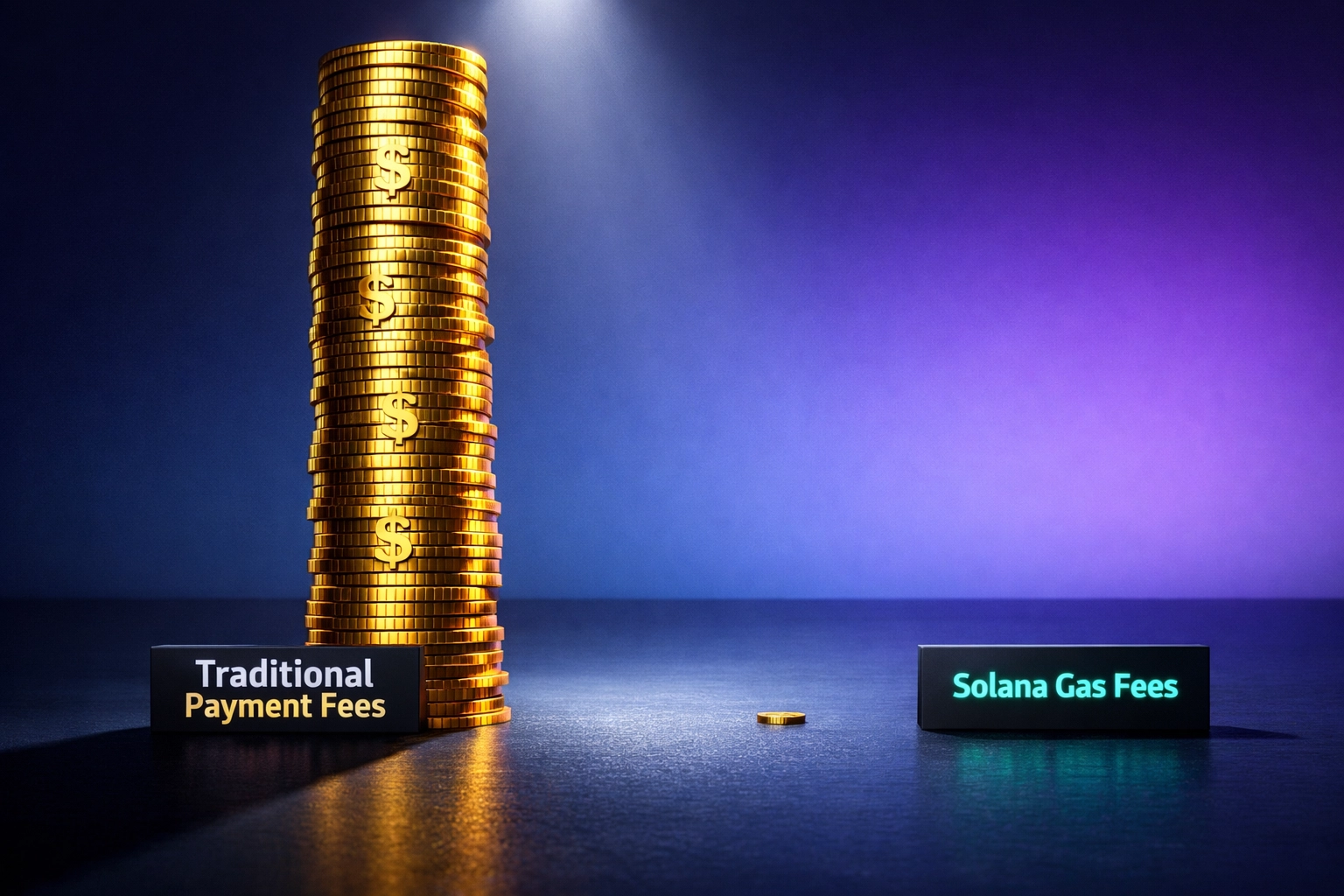 Comparison of crypto payment fees showing massive cost savings with Larecoin vs traditional processors