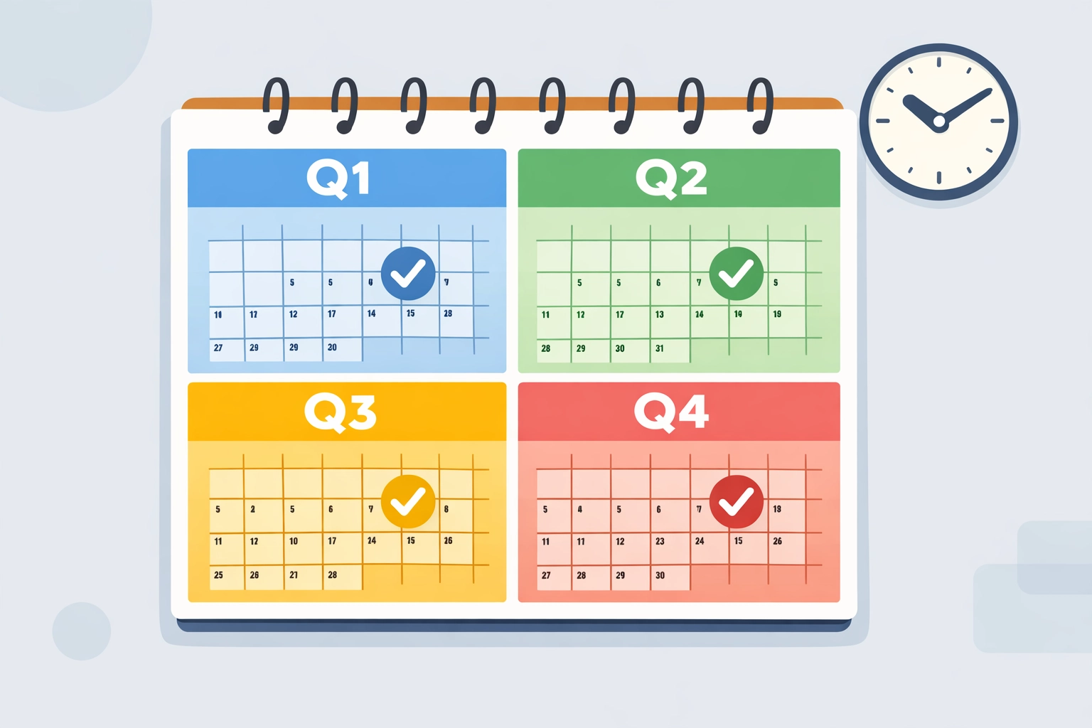 Quarterly tax payment calendar showing 2026 deadline schedule for self-employed workers