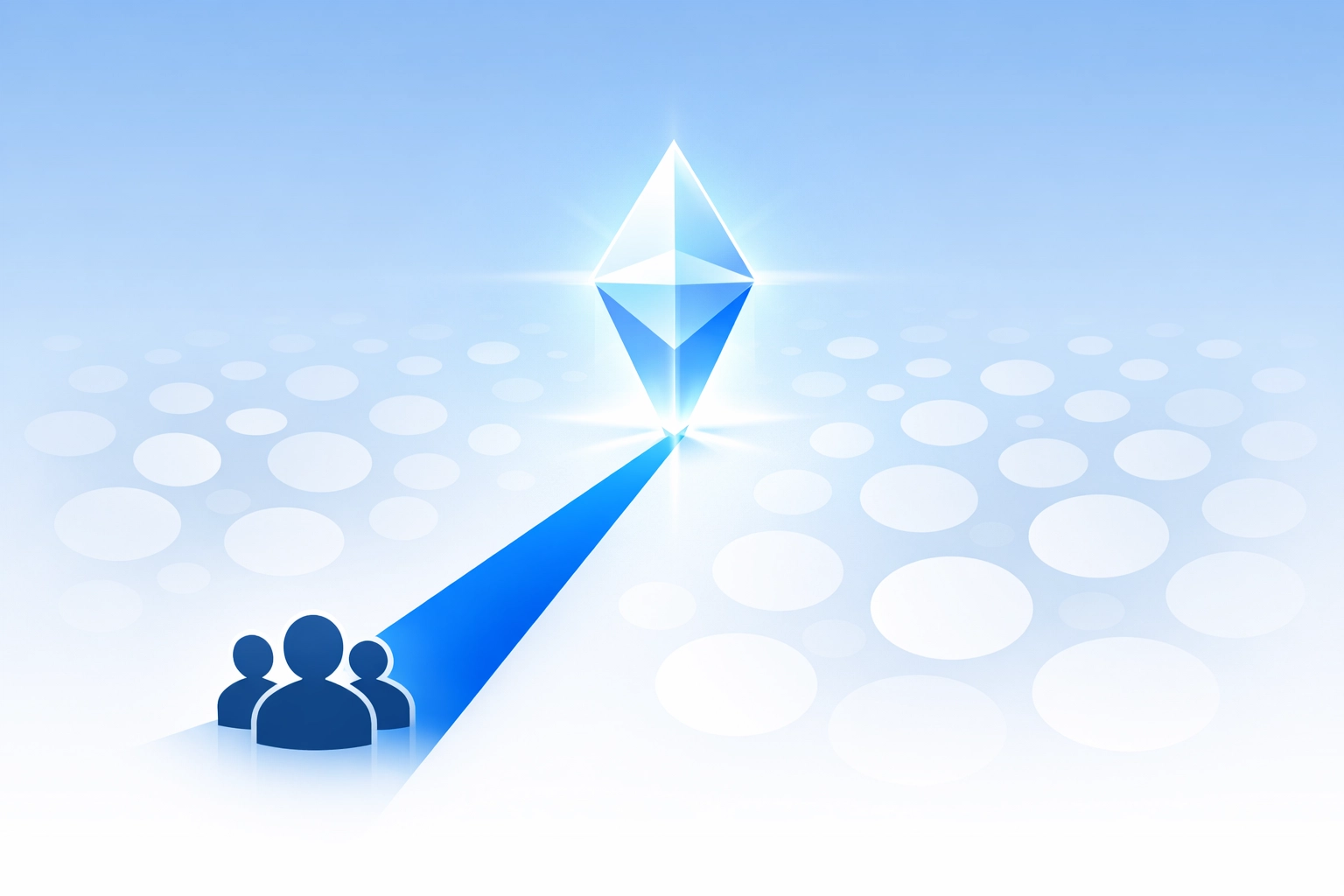 Visual representation of a clear brand identity beacon attracting direct search traffic and building online authority.