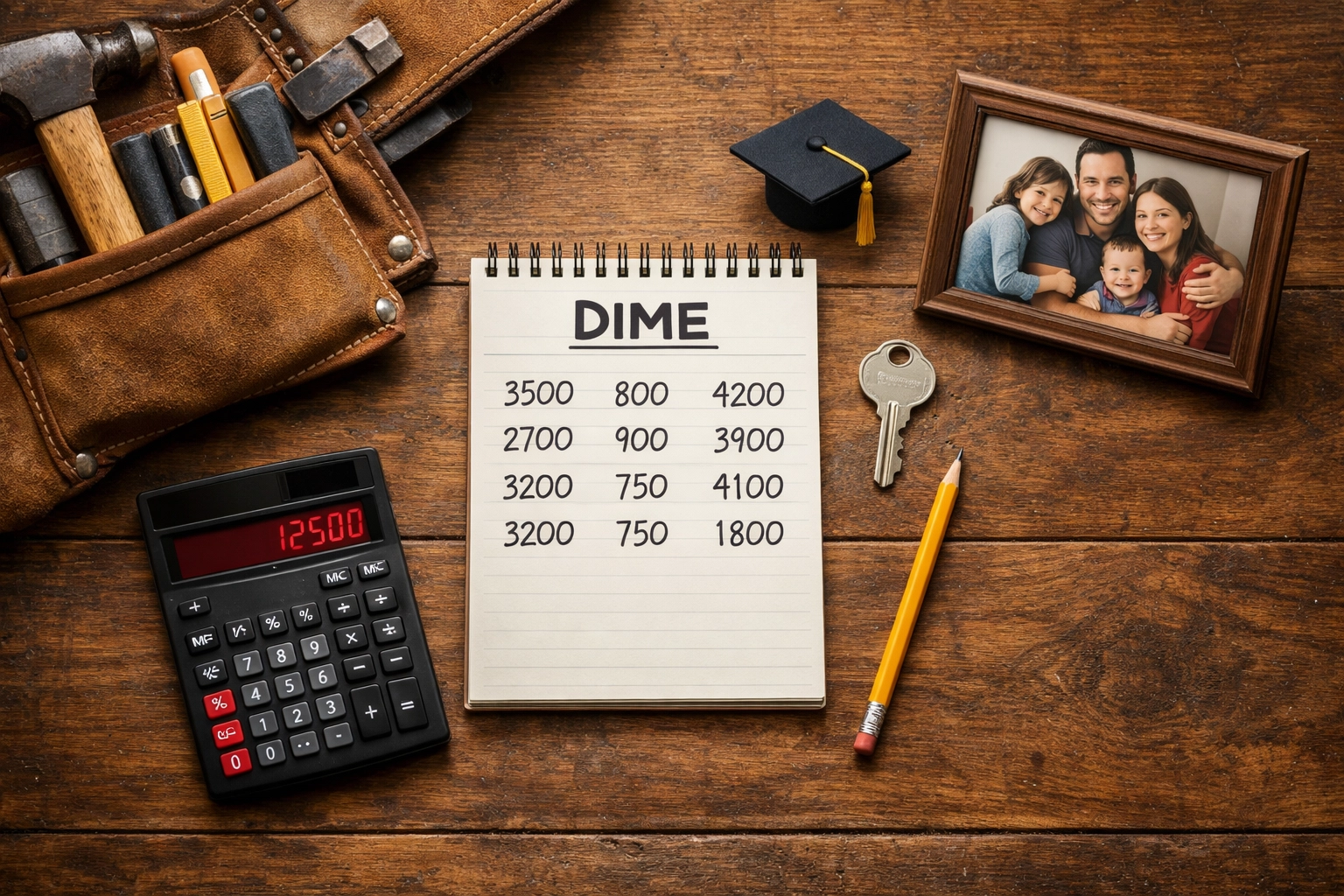 DIME method calculator for life insurance needs: debt, income, mortgage, and education expenses