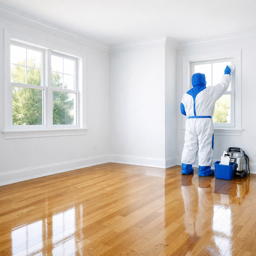 A fully restored and decontaminated room following professional extreme cleaning services.