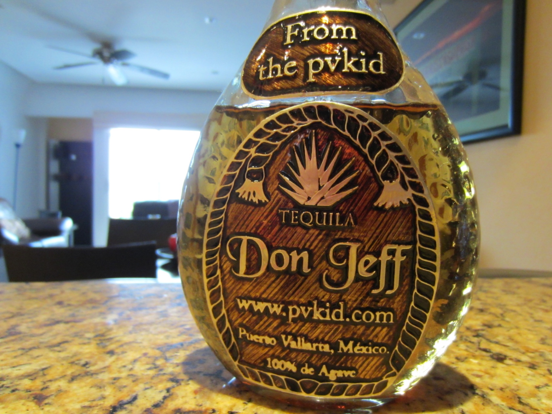 Don Jeff Tequila Bottle in Puerto Vallarta Condo